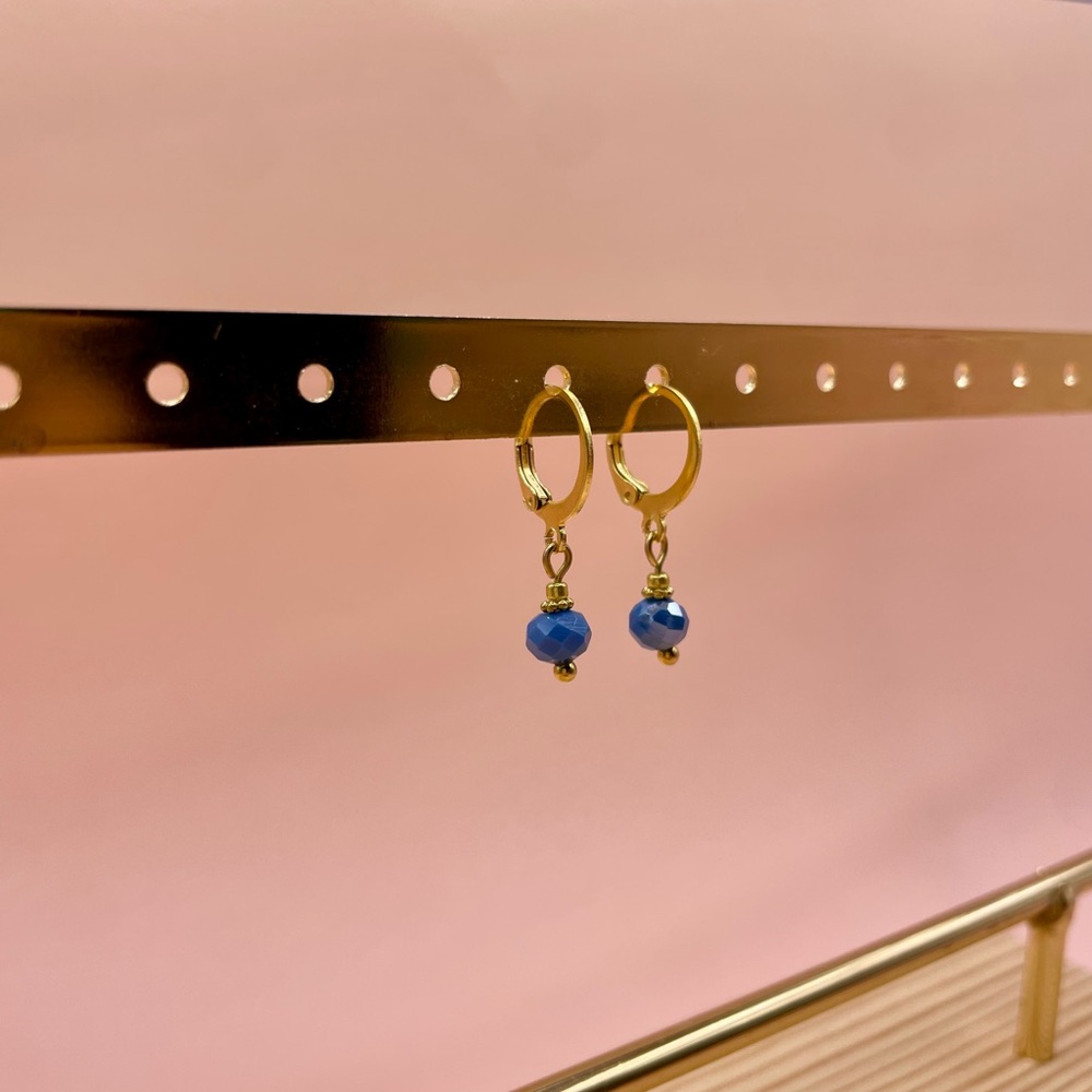Blue stone earrings gold ✨